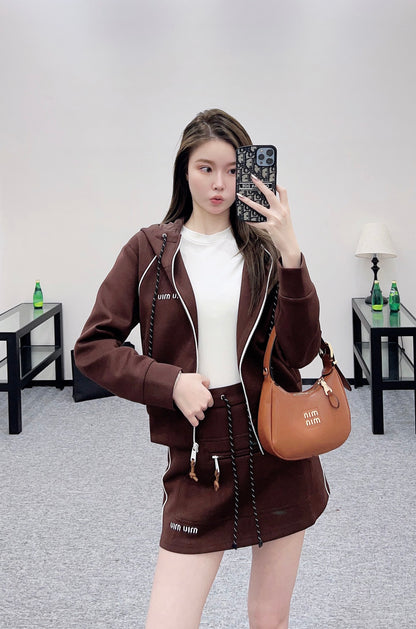Mi 25 Hooded jacket and short skirt set