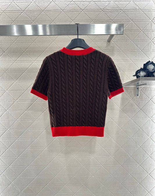 Mi 25 Fried Dough Twists letter knitting wool short sleeve