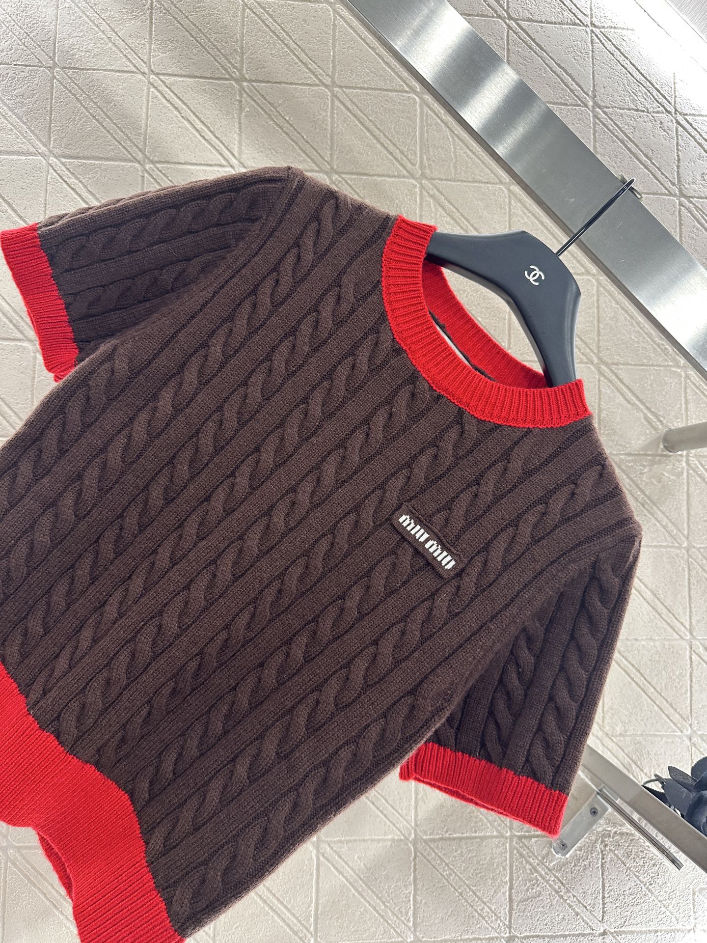 Mi 25 Fried Dough Twists letter knitting wool short sleeve