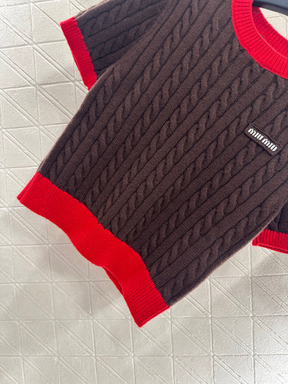 Mi 25 Fried Dough Twists letter knitting wool short sleeve