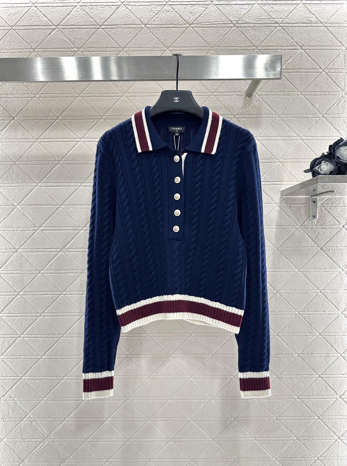 Mi 25 Collar Knitted Top, Short Skirt, Cashmere Set