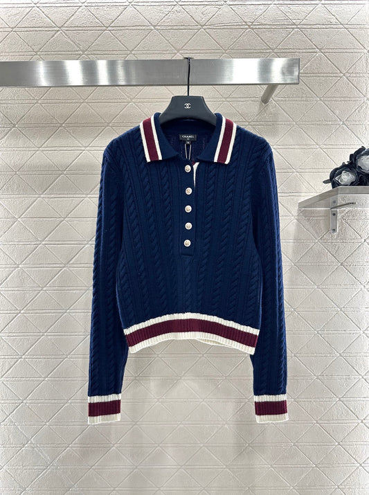 Mi 25 Collar Knitted Top, Short Skirt, Cashmere Set