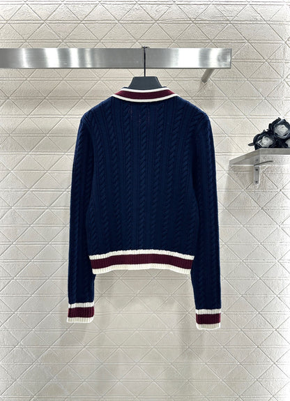 Mi 25 Collar Knitted Top, Short Skirt, Cashmere Set