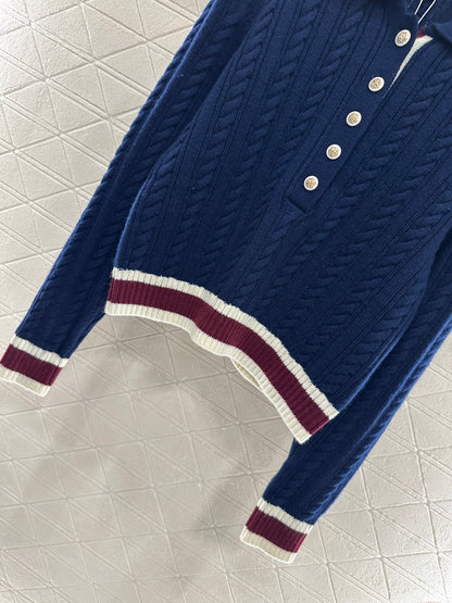 Mi 25 Collar Knitted Top, Short Skirt, Cashmere Set