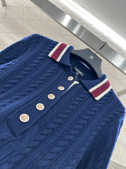 Mi 25 Collar Knitted Top, Short Skirt, Cashmere Set