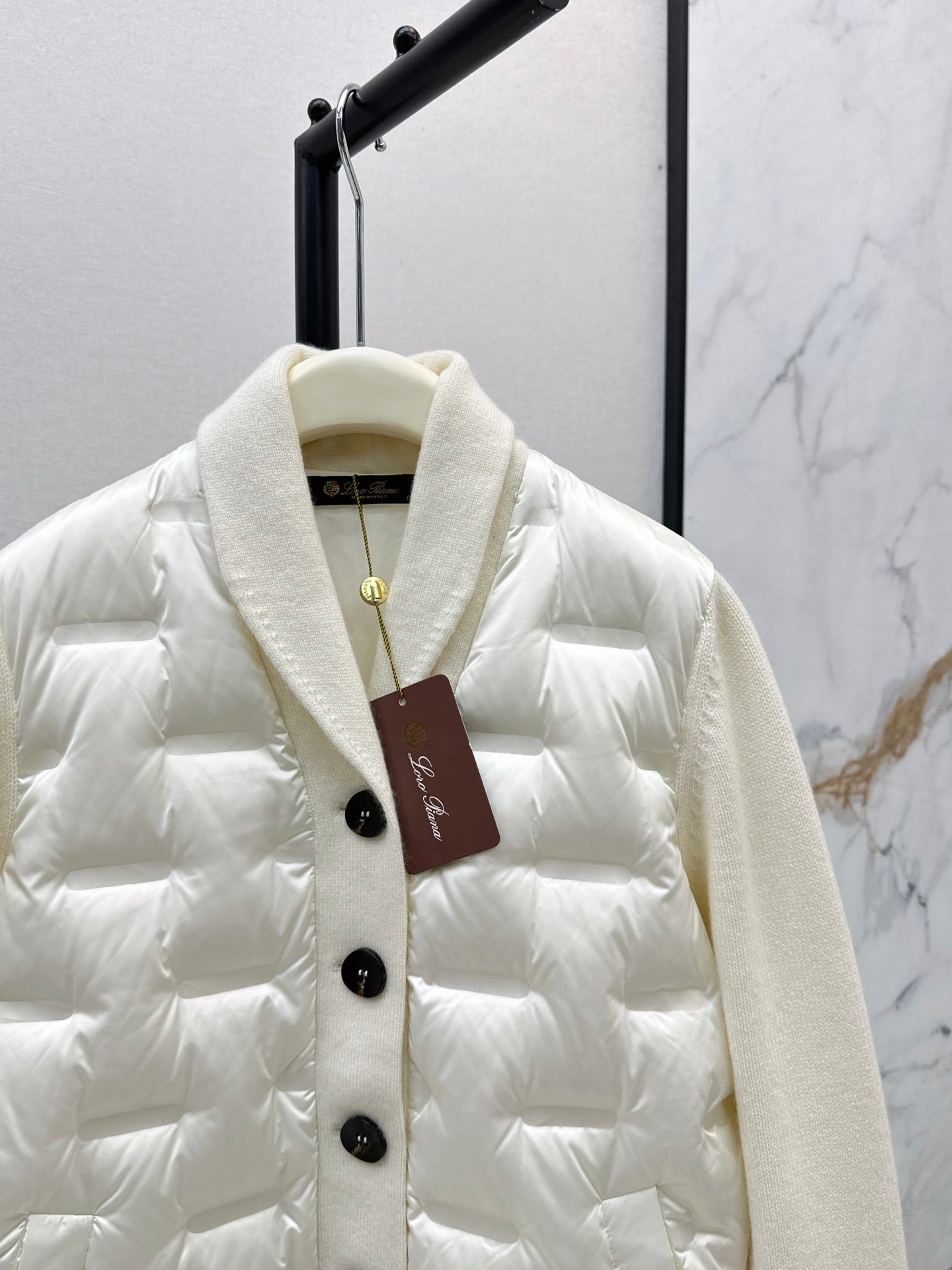 Lor 25 New knitted spliced goose down jacket(BIEIG/BROWN/WHITE)