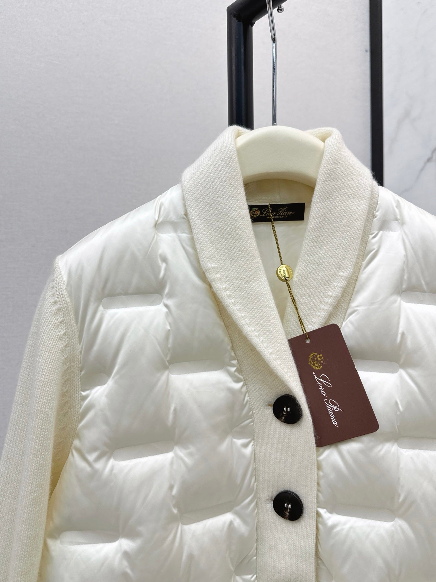 Lor 25 New knitted spliced goose down jacket(BIEIG/BROWN/WHITE)
