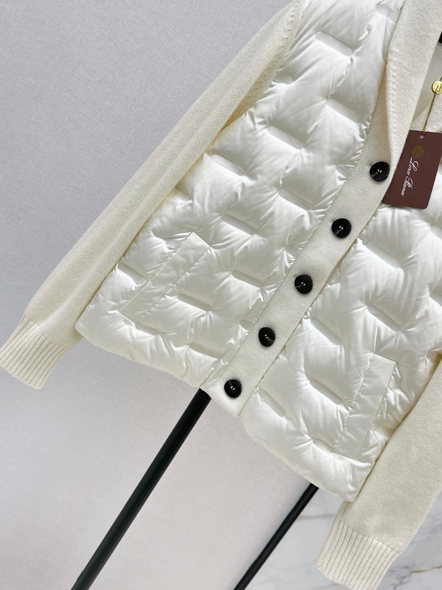 Lor 25 New knitted spliced goose down jacket(BIEIG/BROWN/WHITE)