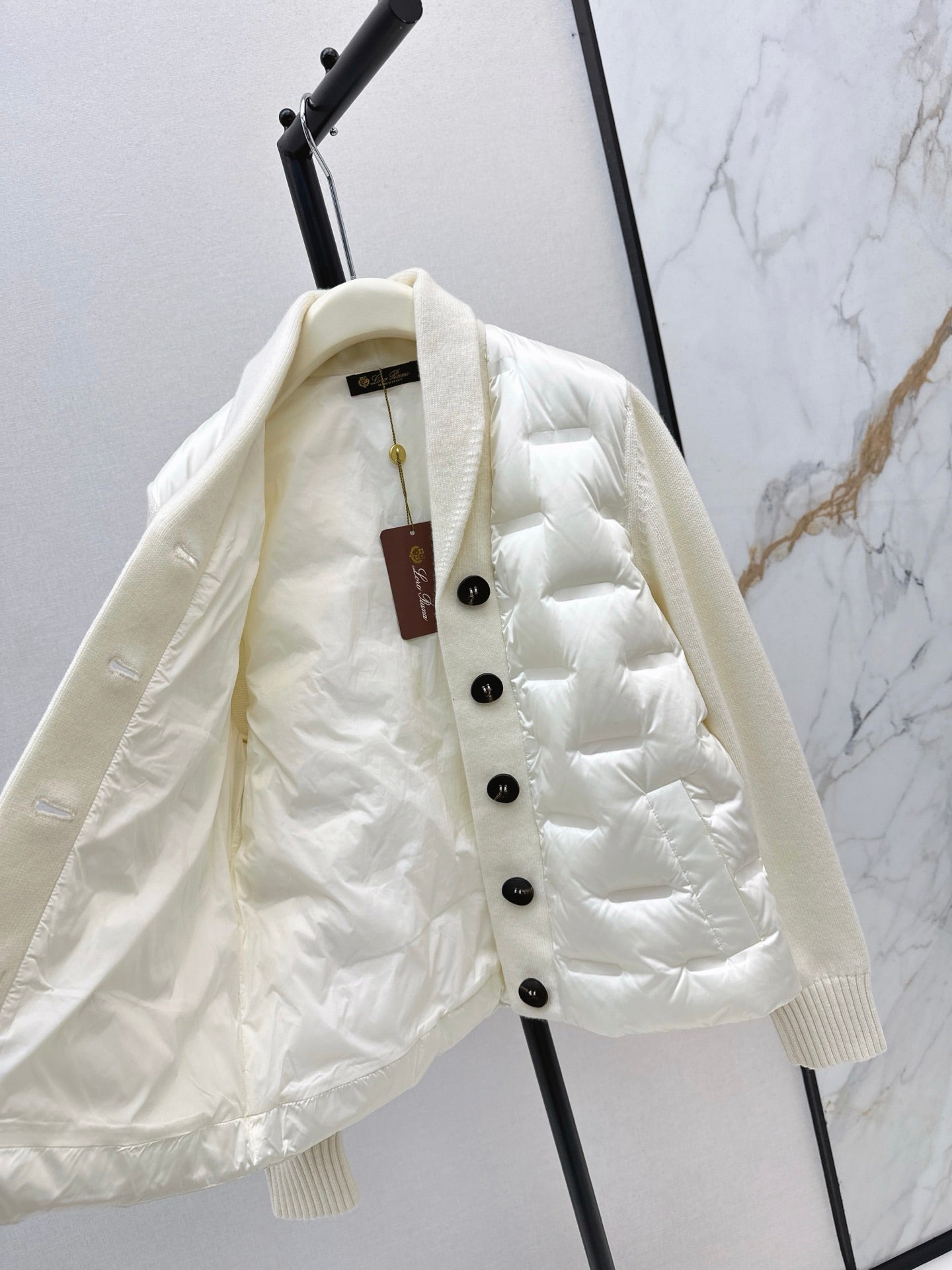 Lor 25 New knitted spliced goose down jacket(BIEIG/BROWN/WHITE)