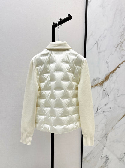 Lor 25 New knitted spliced goose down jacket(BIEIG/BROWN/WHITE)