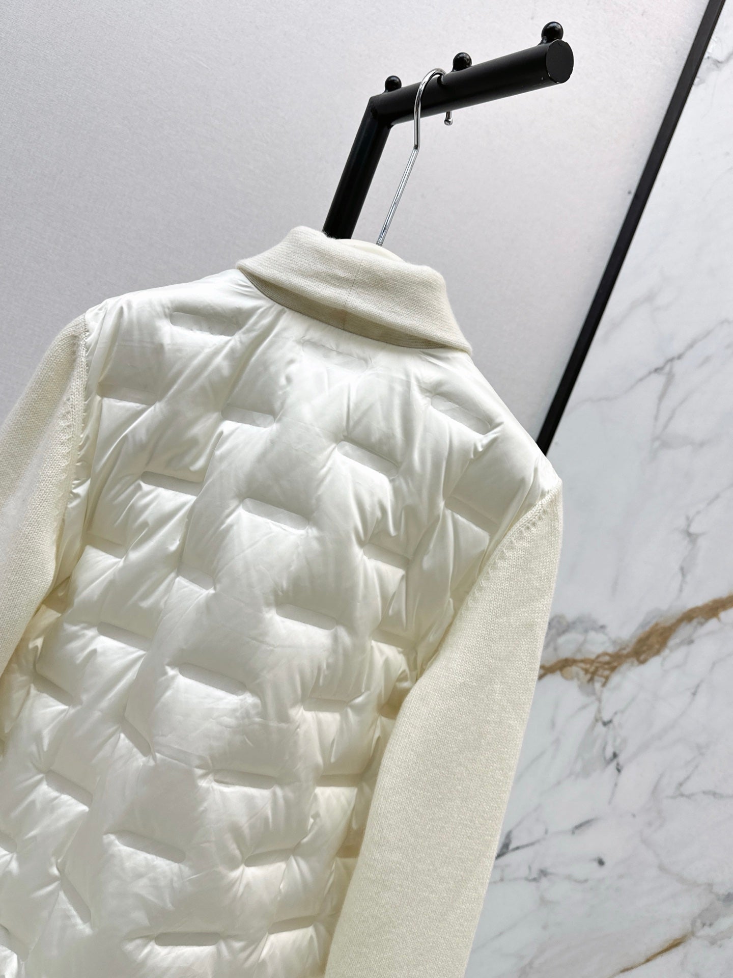 Lor 25 New knitted spliced goose down jacket(BIEIG/BROWN/WHITE)