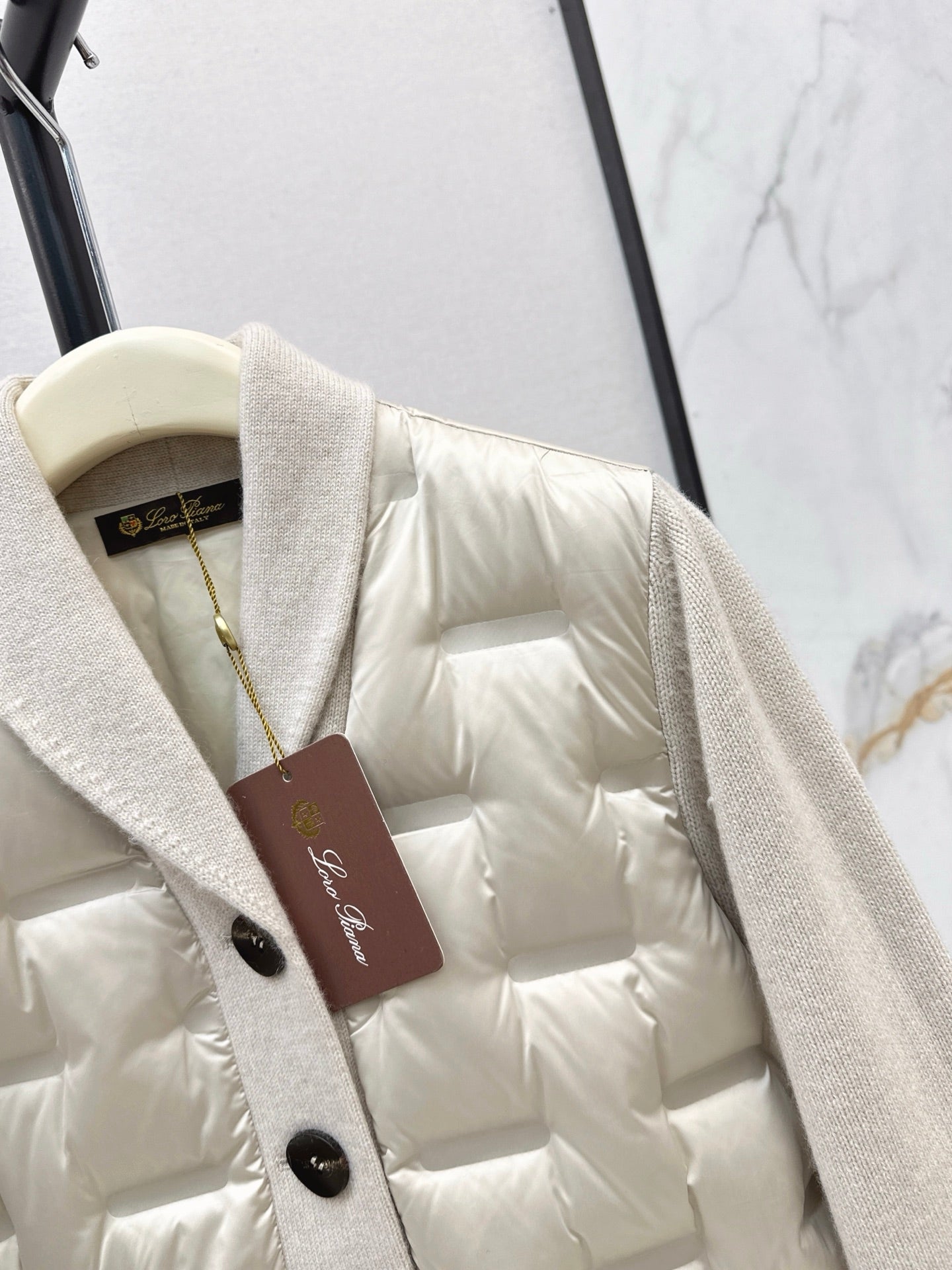 Lor 25 New knitted spliced goose down jacket(BIEIG/BROWN/WHITE)
