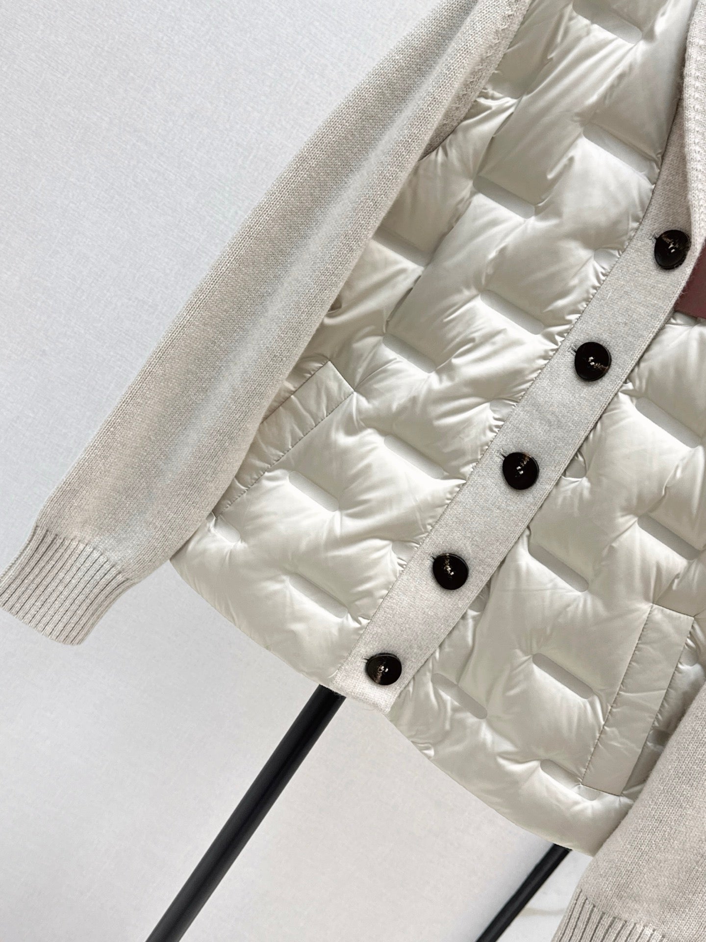 Lor 25 New knitted spliced goose down jacket(BIEIG/BROWN/WHITE)