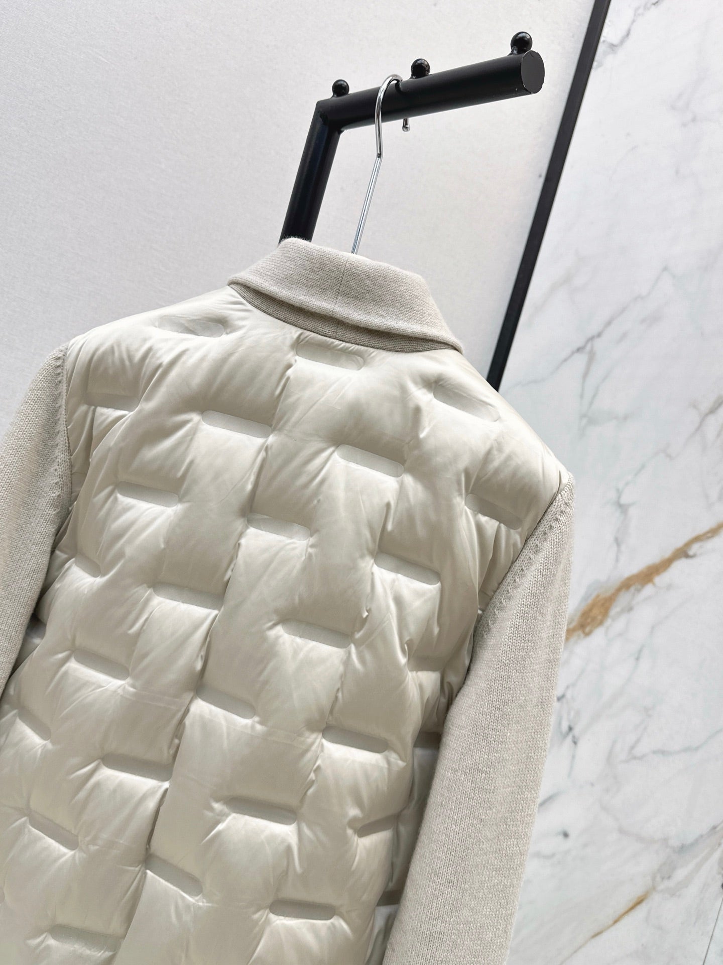 Lor 25 New knitted spliced goose down jacket(BIEIG/BROWN/WHITE)