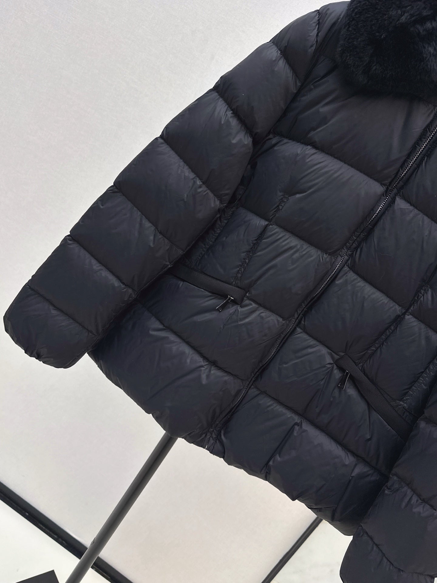 Mon 25 New Otter Rabbit fur collar zipper down jacket(WHITE/BLACK/GREEN)