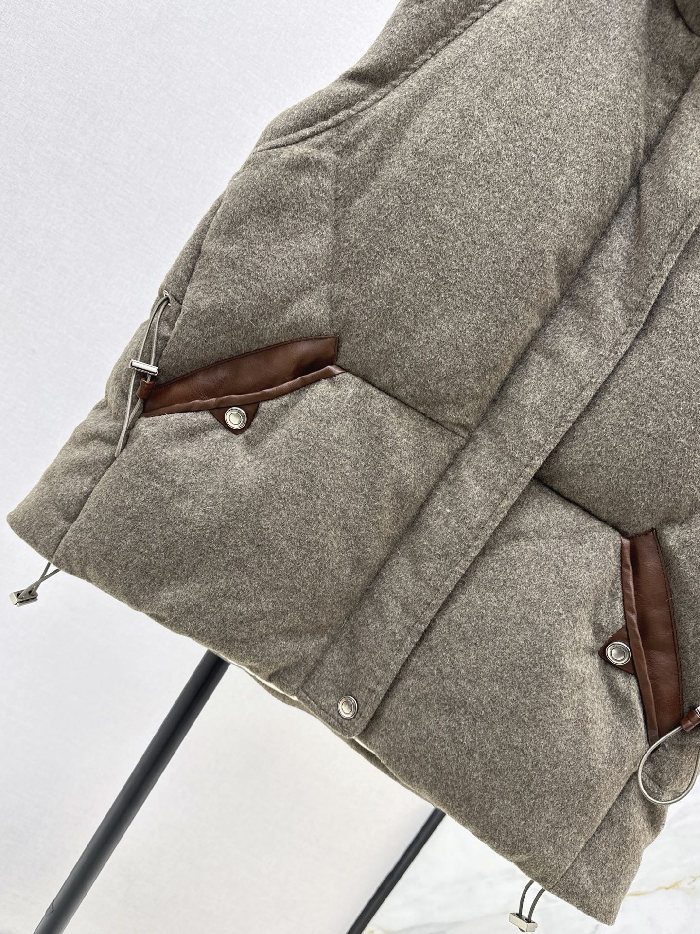 Lor 25 New drawstring waistband woolen down vest jacket