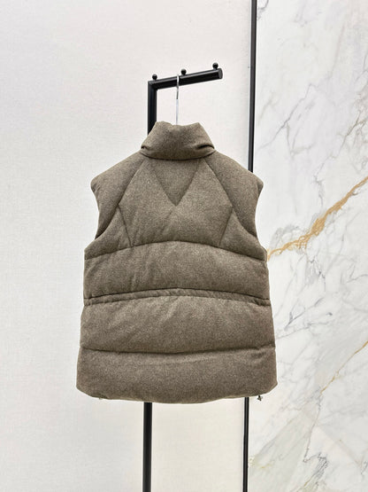 Lor 25 New drawstring waistband woolen down vest jacket