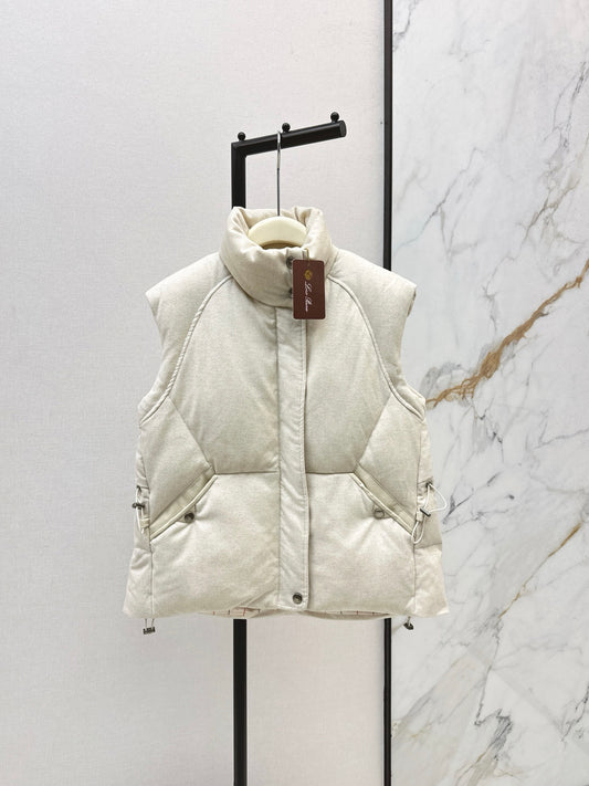 Lor 25 New drawstring waistband woolen down vest jacket