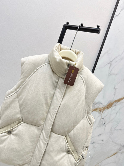 Lor 25 New drawstring waistband woolen down vest jacket