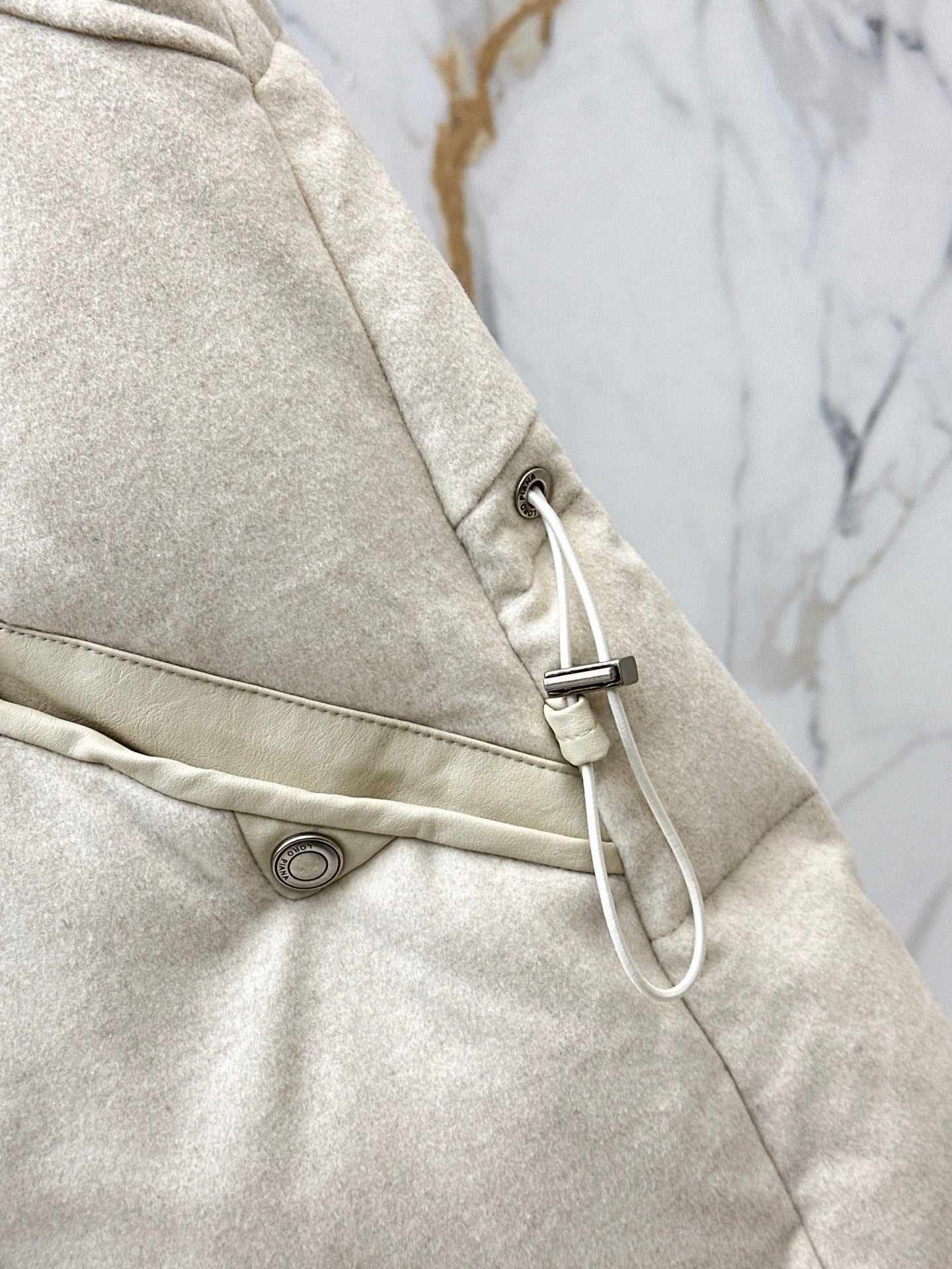 Lor 25 New drawstring waistband woolen down vest jacket