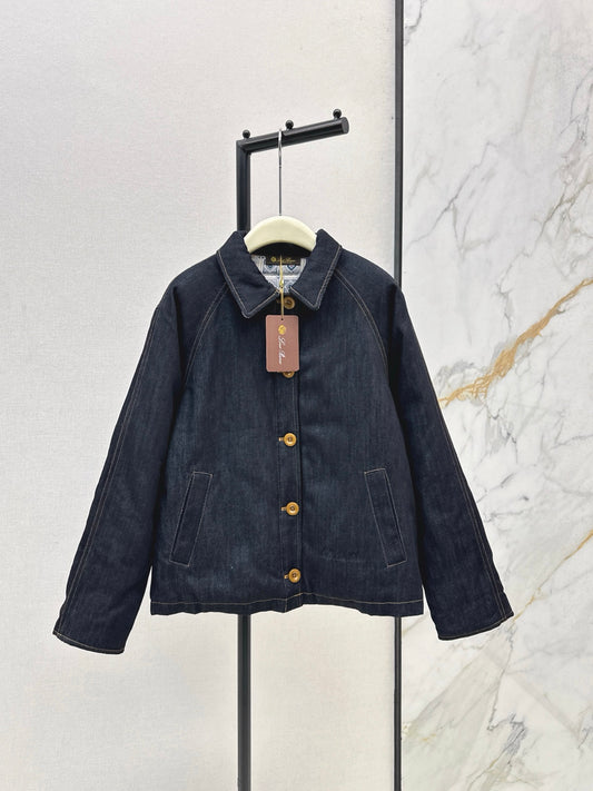 Lor 25 New collar denim cotton jacket