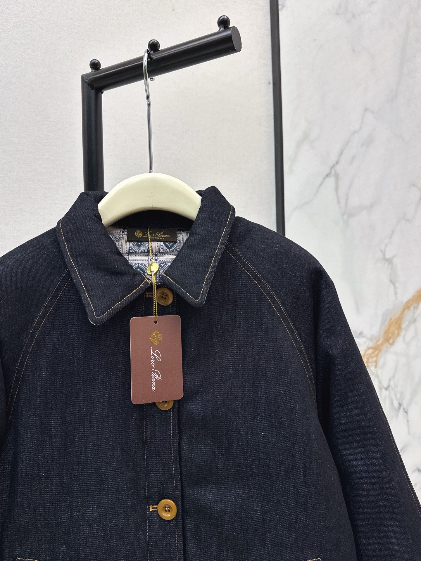 Lor 25 New collar denim cotton jacket