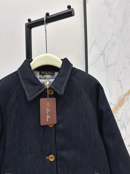 Lor 25 New collar denim cotton jacket
