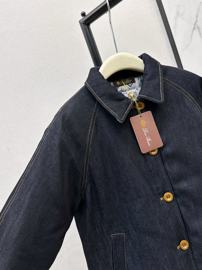 Lor 25 New collar denim cotton jacket