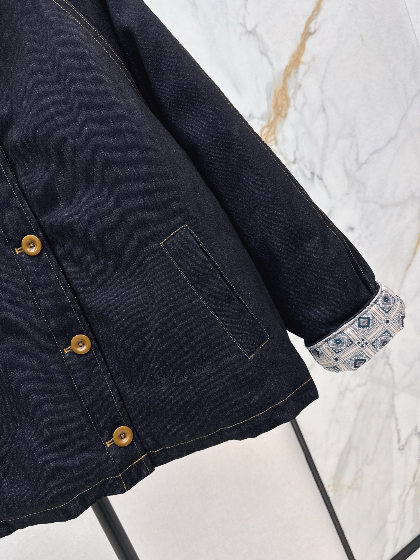 Lor 25 New collar denim cotton jacket