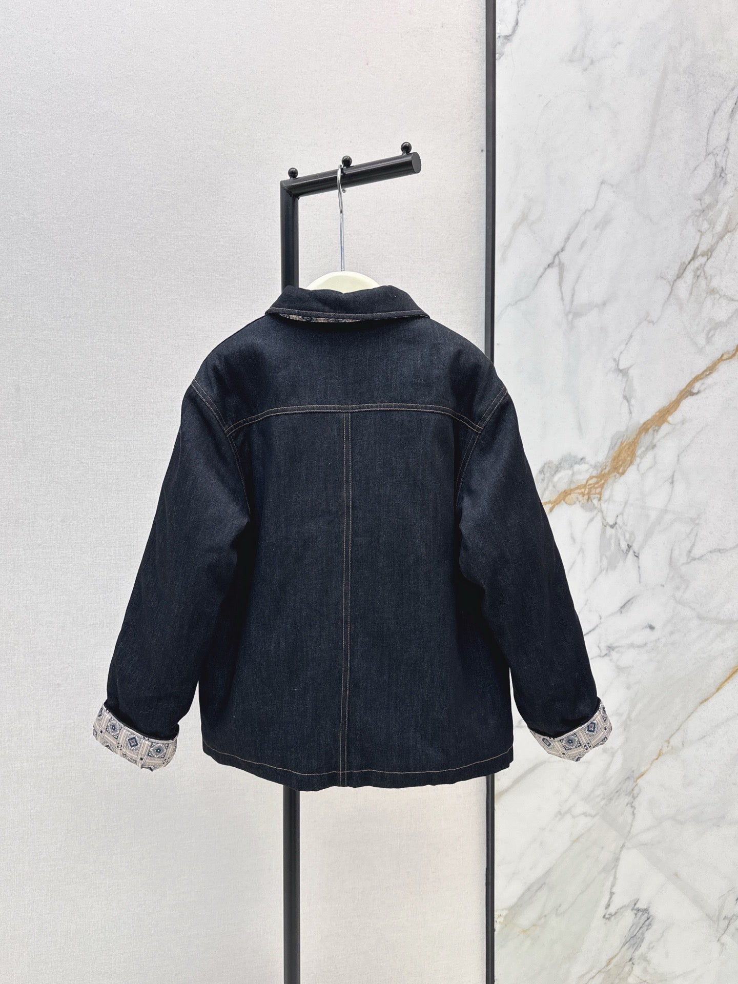 Lor 25 New collar denim cotton jacket
