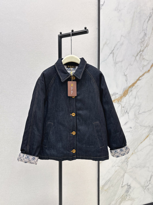 Lor 25 New collar denim cotton jacket