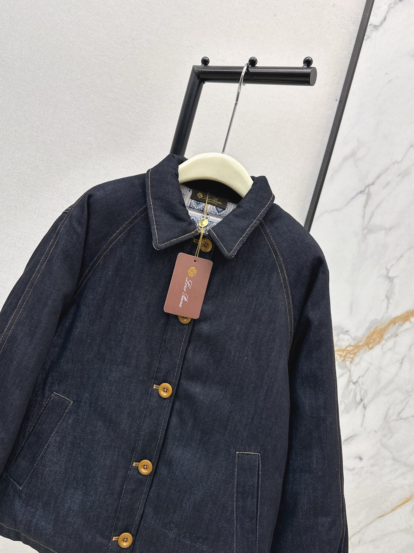 Lor 25 New collar denim cotton jacket