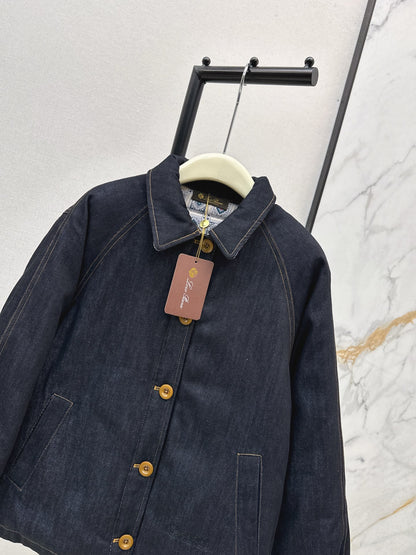 Lor 25 New collar denim cotton jacket