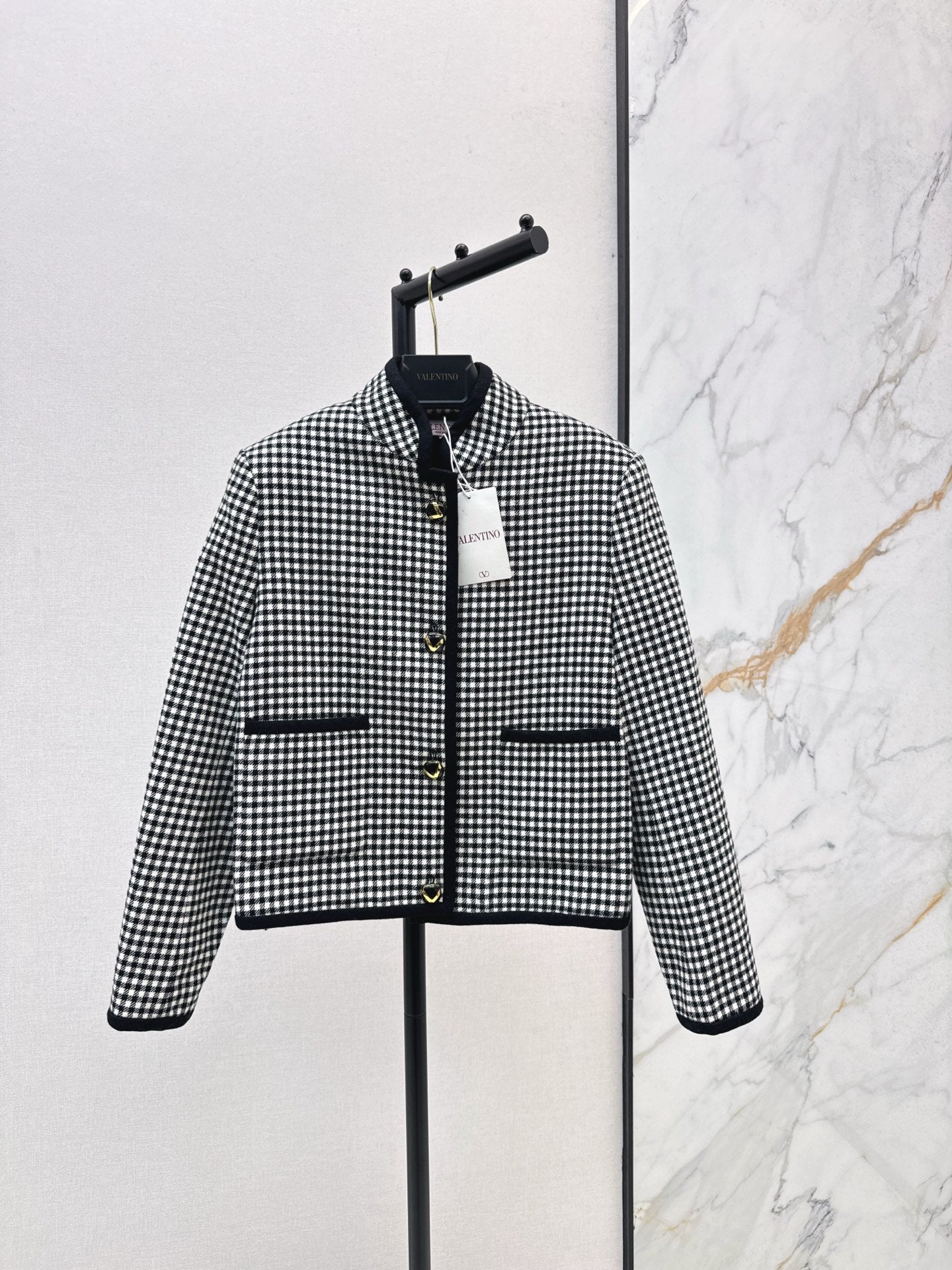 Val 25 Classic stand up collar plaid jacket