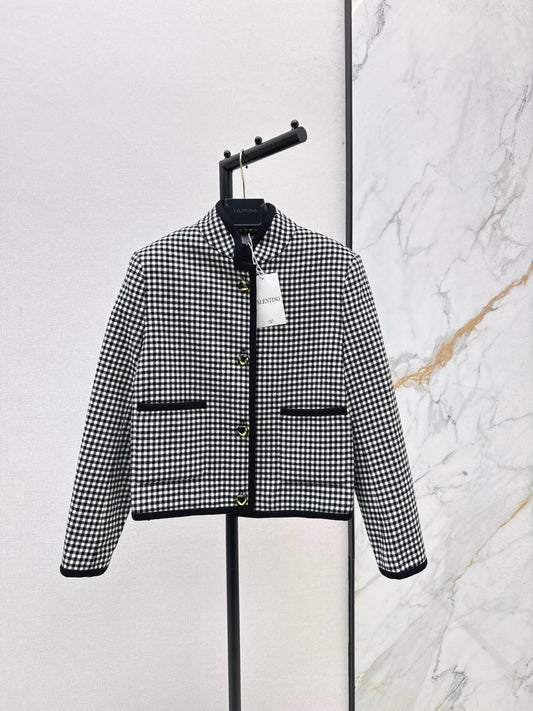 Val 25 Classic stand up collar plaid jacket