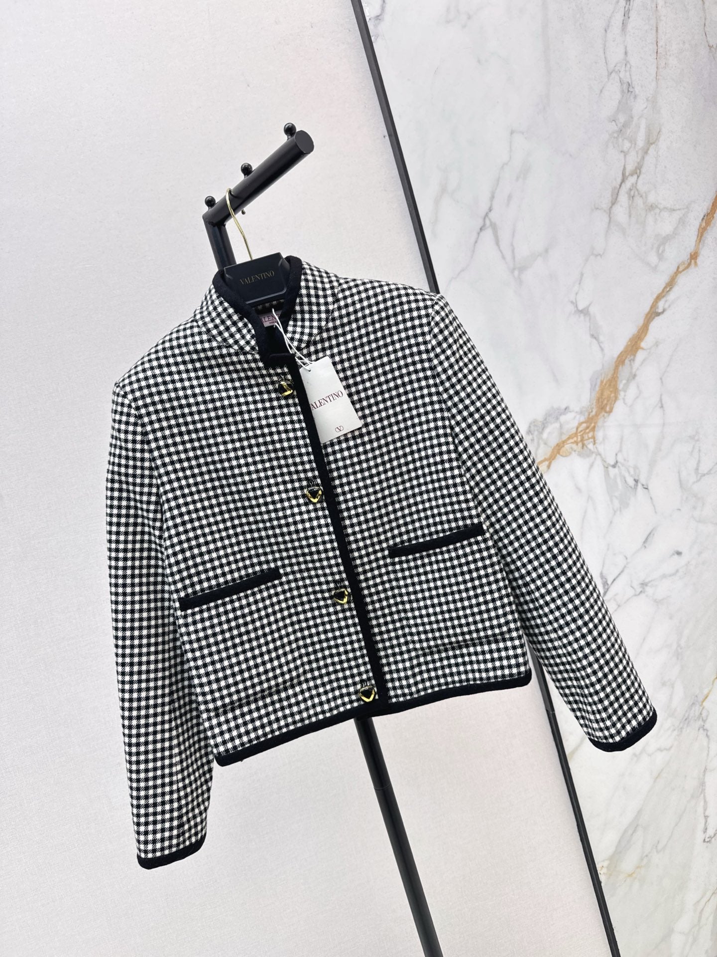 Val 25 Classic stand up collar plaid jacket