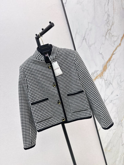 Val 25 Classic stand up collar plaid jacket
