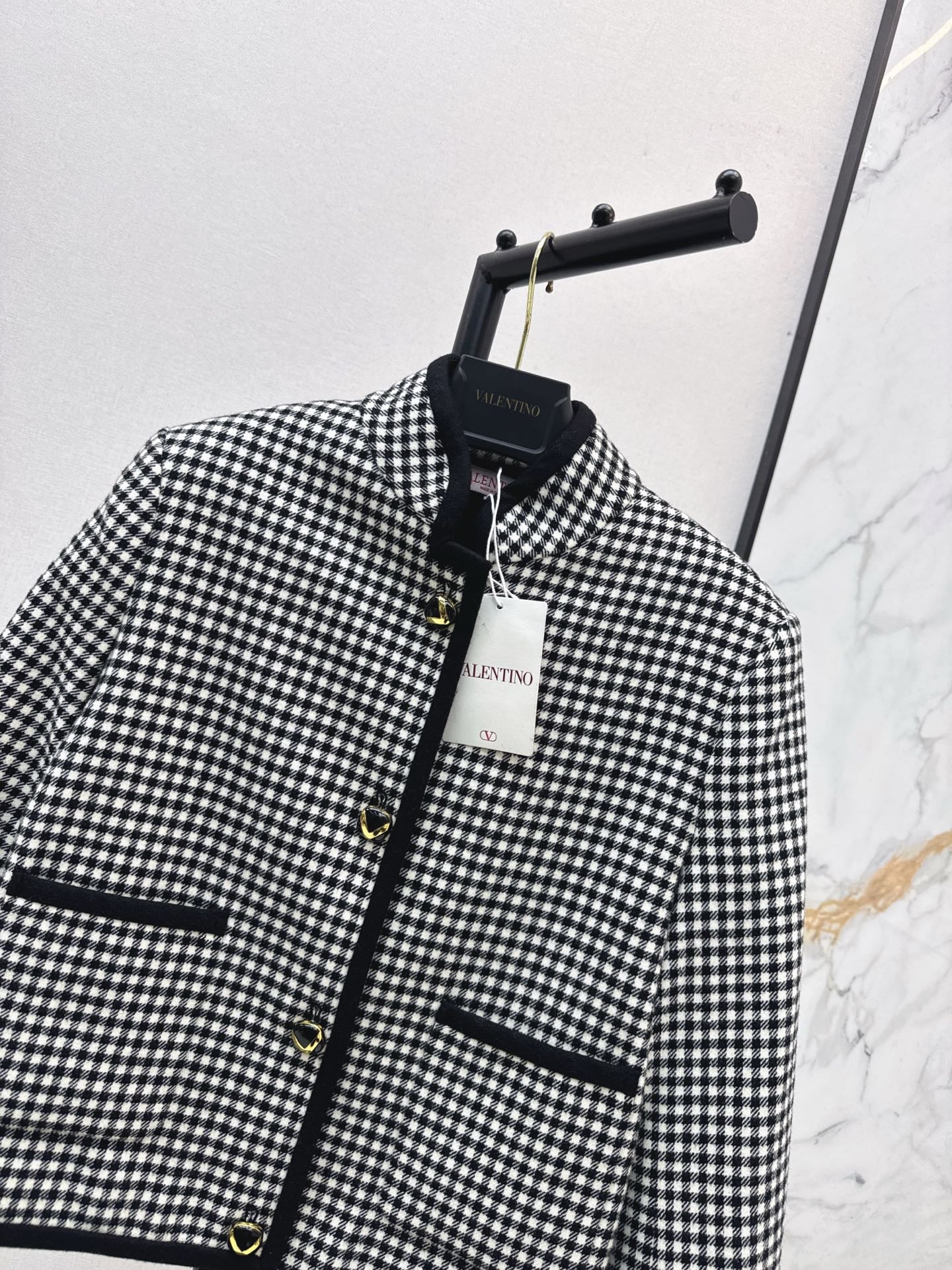 Val 25 Classic stand up collar plaid jacket
