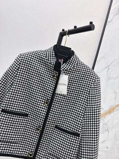 Val 25 Classic stand up collar plaid jacket
