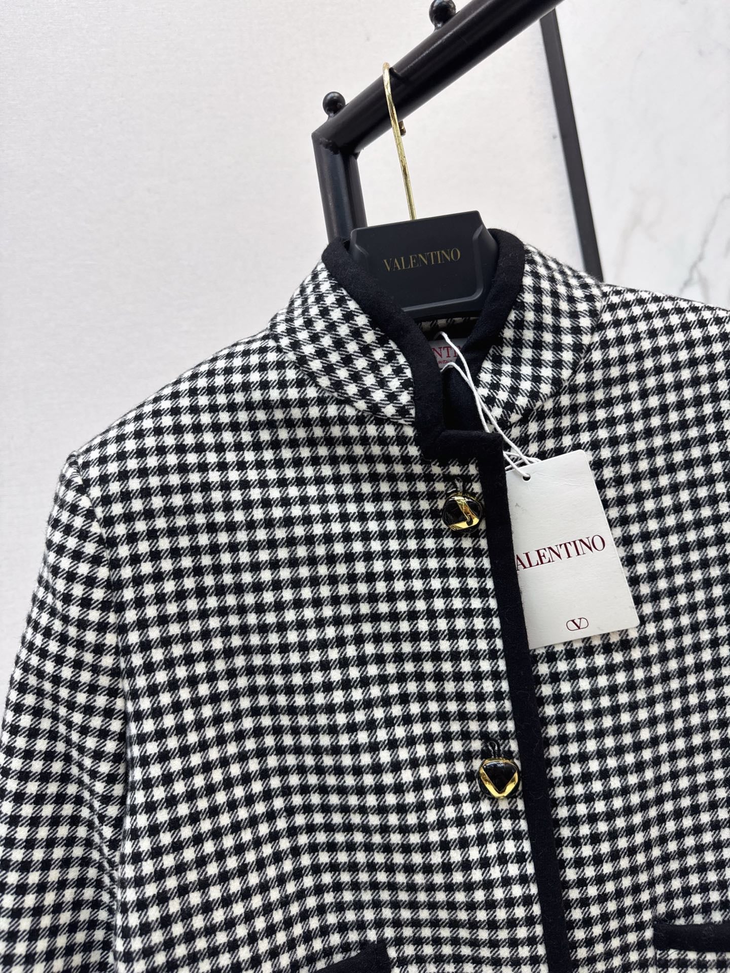 Val 25 Classic stand up collar plaid jacket