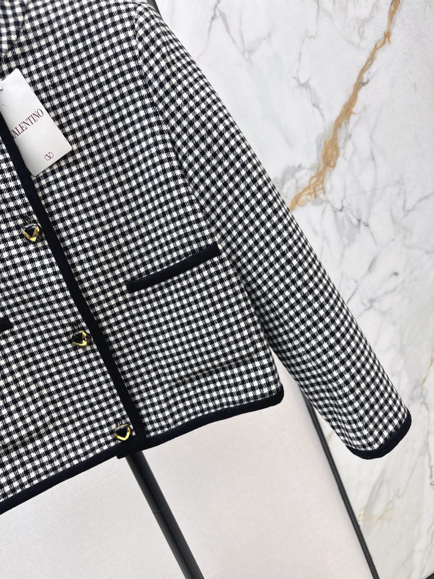 Val 25 Classic stand up collar plaid jacket