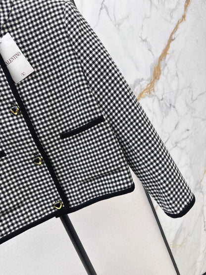 Val 25 Classic stand up collar plaid jacket
