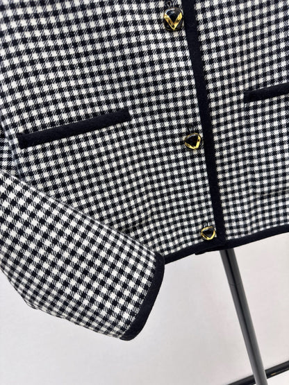 Val 25 Classic stand up collar plaid jacket