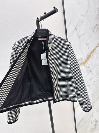 Val 25 Classic stand up collar plaid jacket