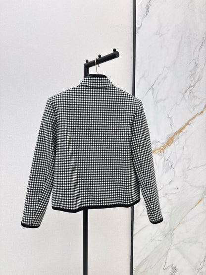 Val 25 Classic stand up collar plaid jacket