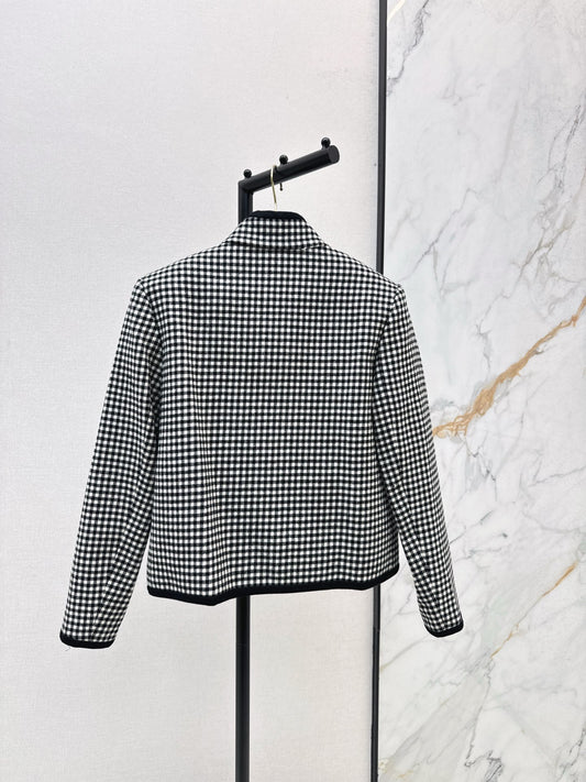 Val 25 Classic stand up collar plaid jacket