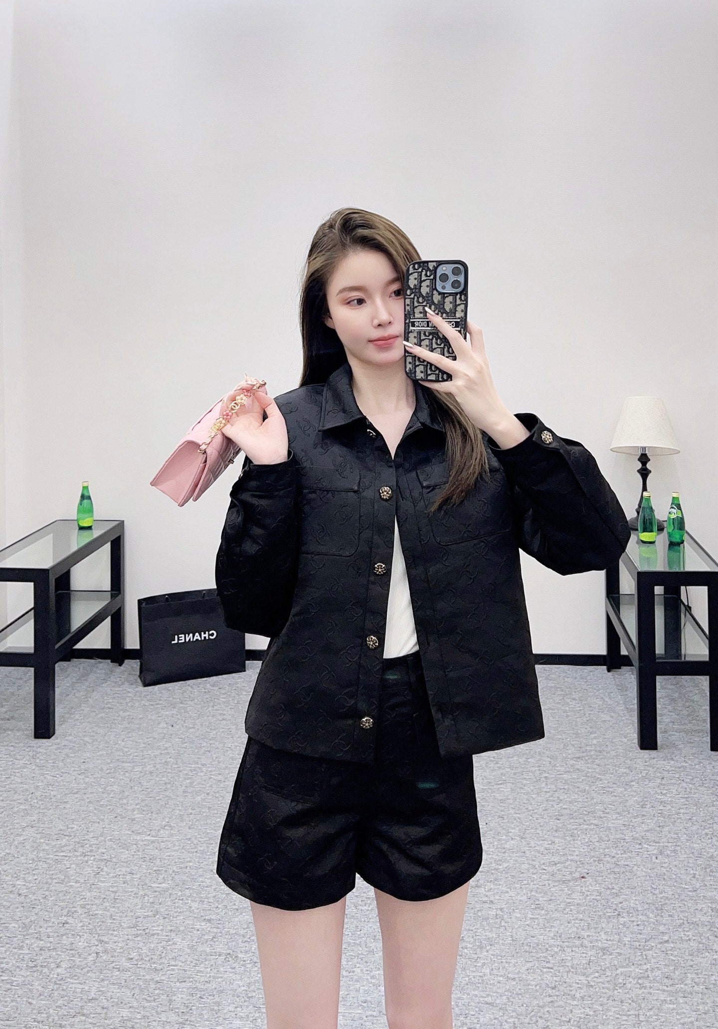 C 25 Jacquard jacket shorts set