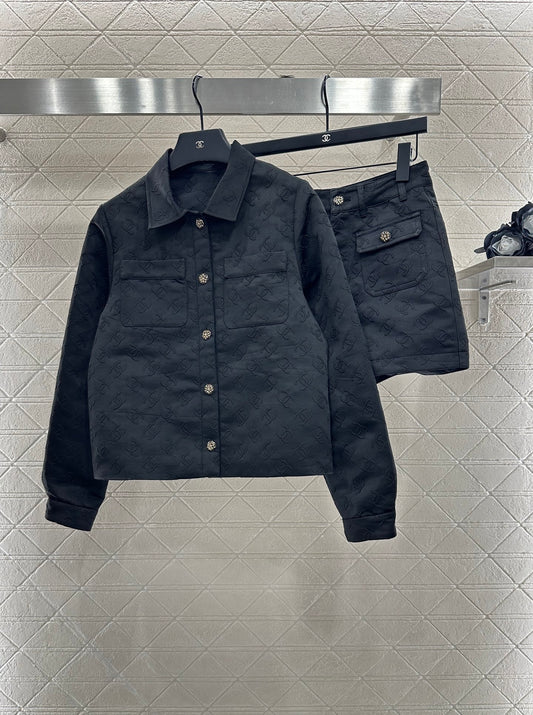 C 25 Jacquard jacket shorts set
