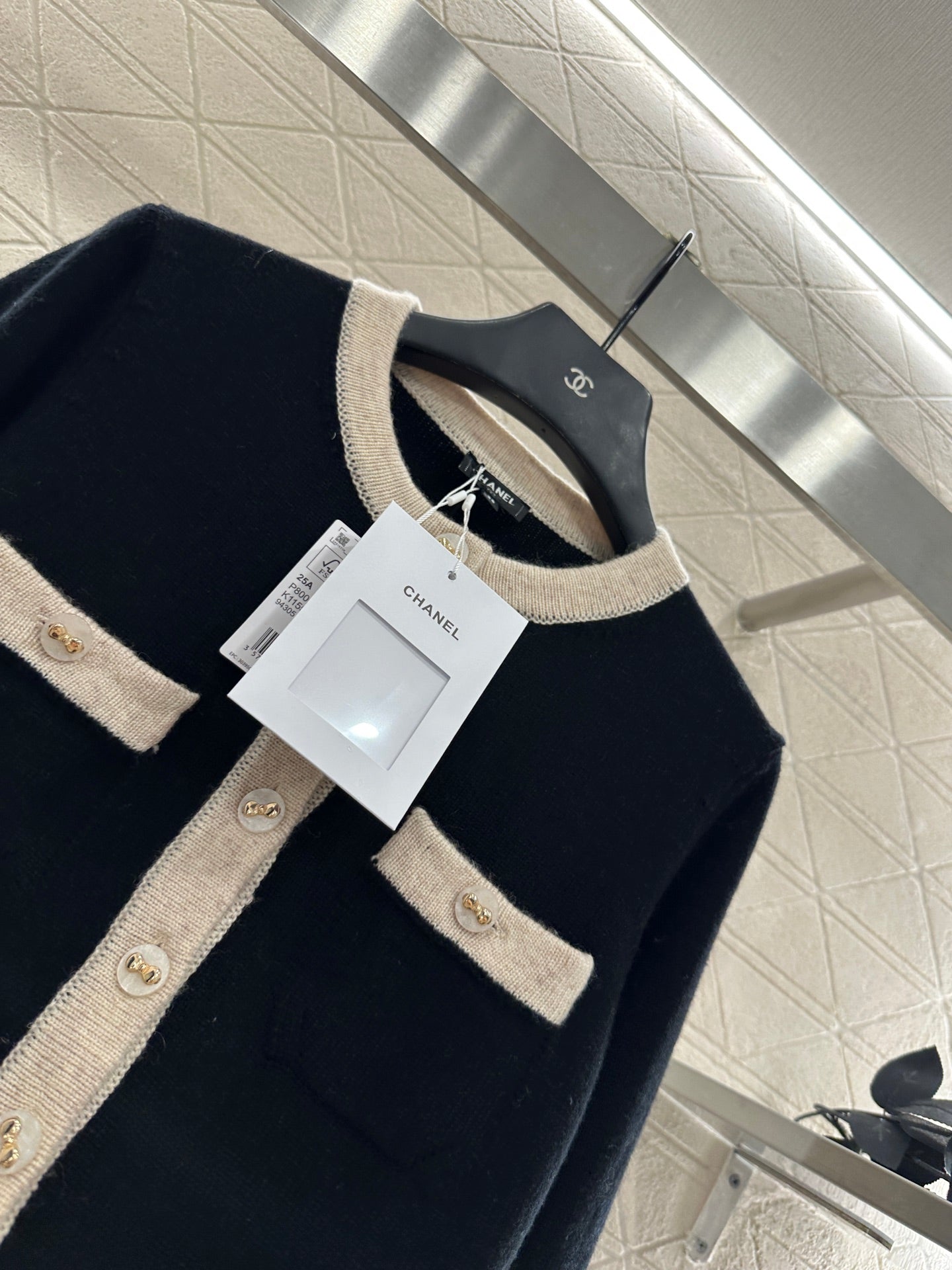 C 25 Pocket knitted cashmere long sleeved+short skirt set