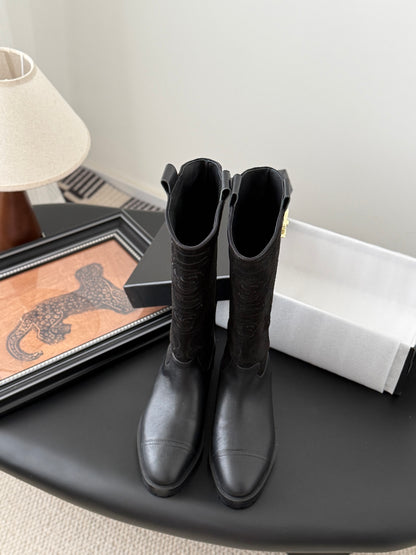 C 25K new rose-printed biker boots
